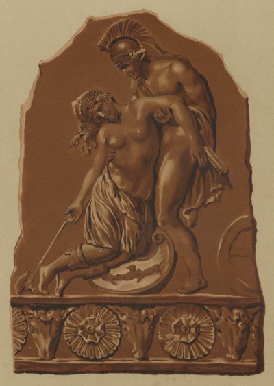 Penthesilea sterft in de armen van Achilles door Spanish School
